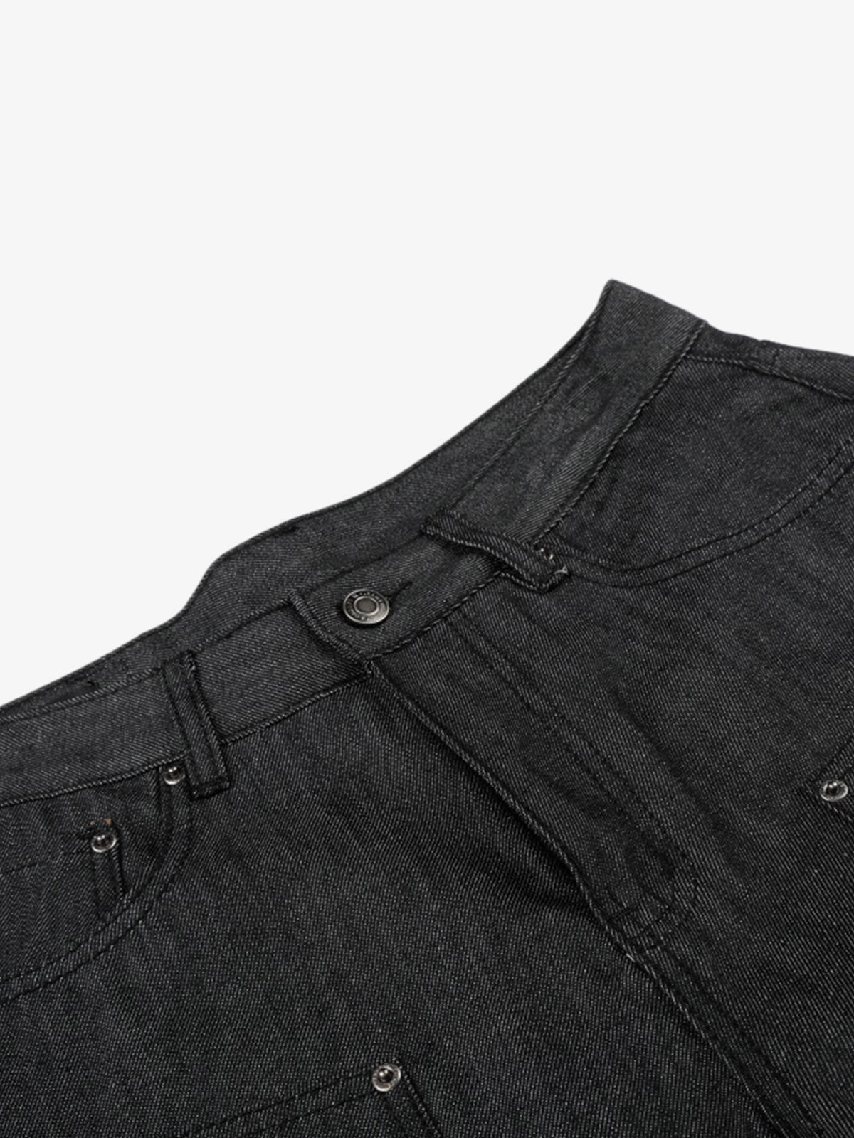 Patchwork Stud Denim Shorts