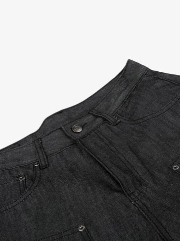 Patchwork Stud Denim Shorts