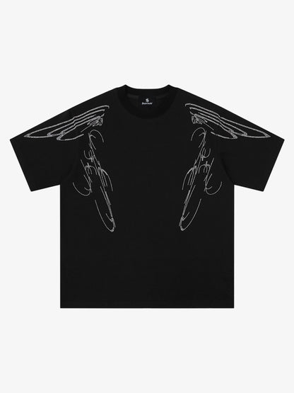 Y2K Cyber Aesthetic Rhinestone Graphic T-Shirt