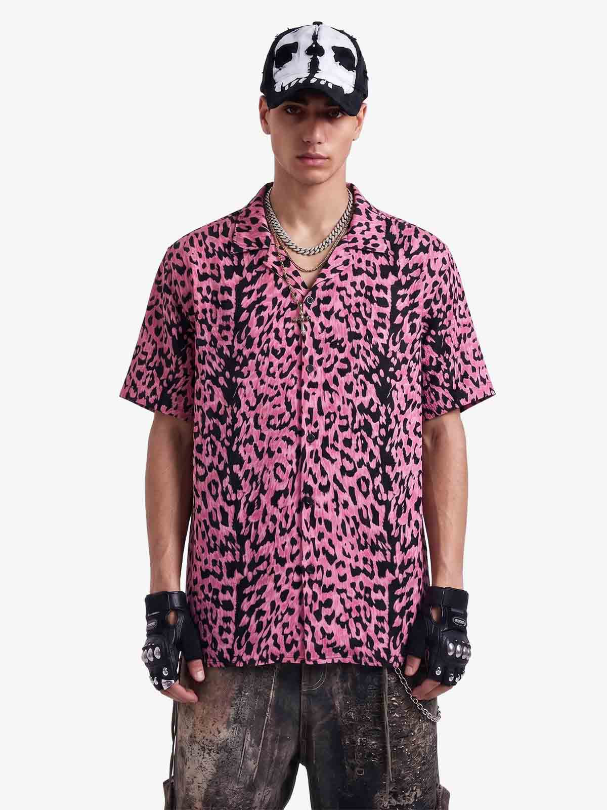 Cyber Punk Leopard Print Hawaiian Shirt