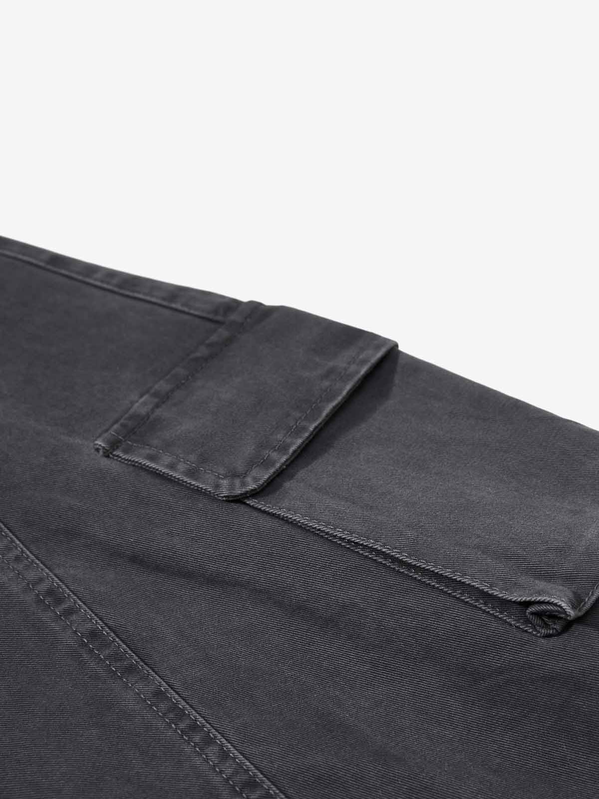 Washed Cargo Webbing Barrel Pants 