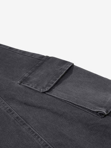 Washed Cargo Webbing Barrel Pants 