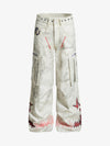 Vintage Dirty-Dyed Washed Wide-Leg Cargo Pants - 2559 