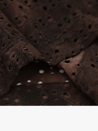 Perforated Acid-Wash Short Sleeve Shirt 