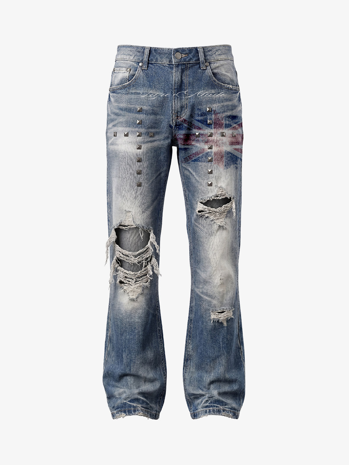 Studded Flag Bootcut Jeans