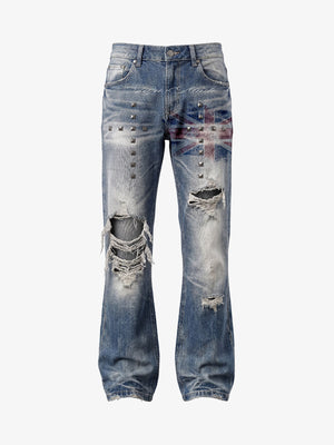 Studded Flag Bootcut Jeans