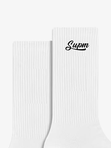 Premium Ribbed Cotton Blend Crew Socks