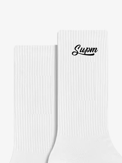 Premium Ribbed Cotton Blend Crew Socks