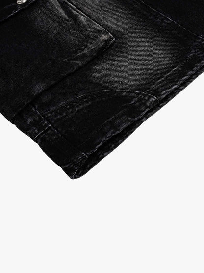 Cargo Multi-Pocket Denim Jorts