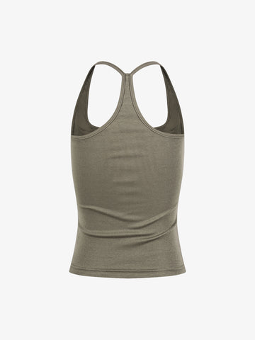 Union Jack Graphic Racerback Tank Top – Studded Cotton Blend Tank