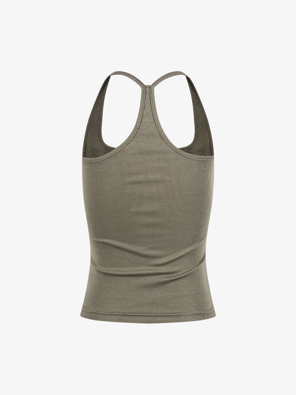 Union Jack Graphic Racerback Tank Top – Studded Cotton Blend Tank
