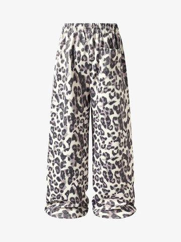 Leopard Print Pleated Drawstring Pants