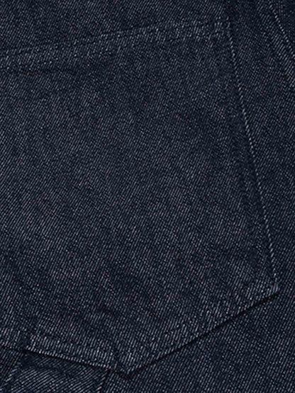 Pleated Panel Patchwork Denim Shorts 