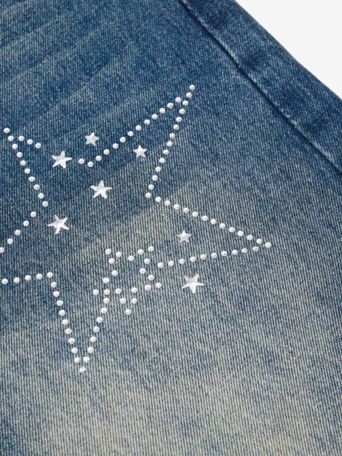 Raw Hem Star Rhinestone Jorts