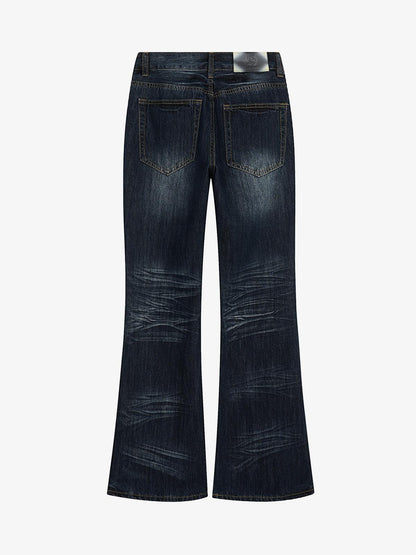 Thesupermade Metallic Studded Low Rise Bootcut Jeans