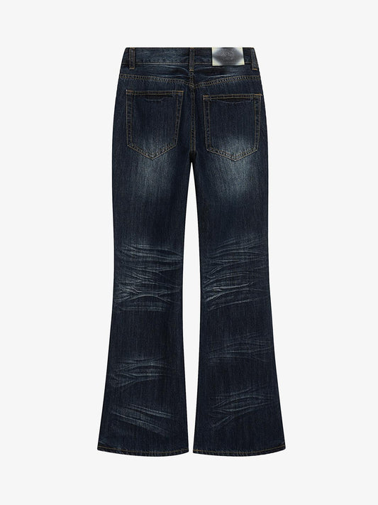 Thesupermade Metallic Studded Low Rise Bootcut Jeans