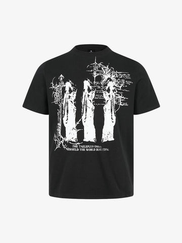 Gothic Statuette Cotton Jersey T-Shirt 