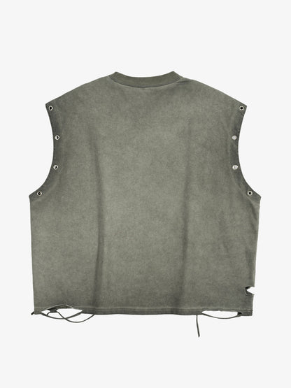 Sculptural Print Sleeveless Tee