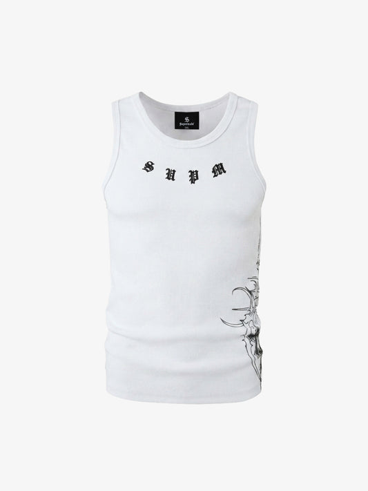 Ribbed Cotton Blend Tank Top