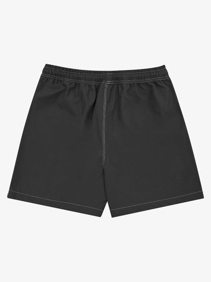 Minimalist Contrast Stitch Drawstring Shorts