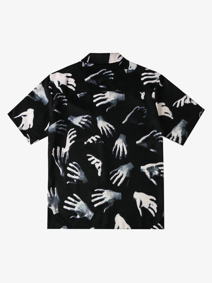 Gothic Ghost Hands Camp Collar Boxy Shirt 