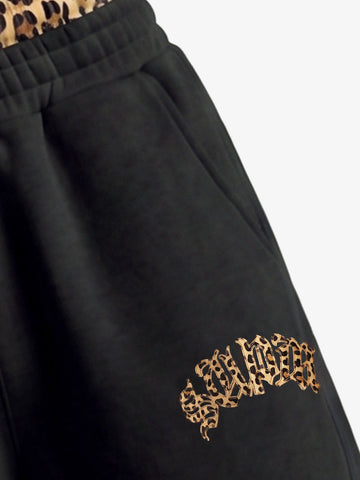 Leopard Patchwork Hoodie & Trousers Set