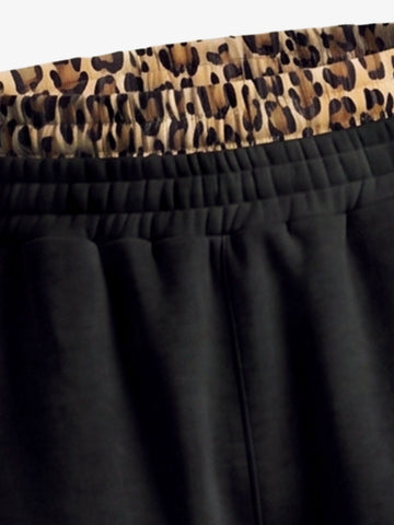 Leopard Patchwork Hoodie & Trousers Set