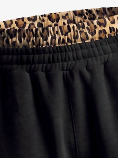 Leopard Patchwork Hoodie & Trousers Set