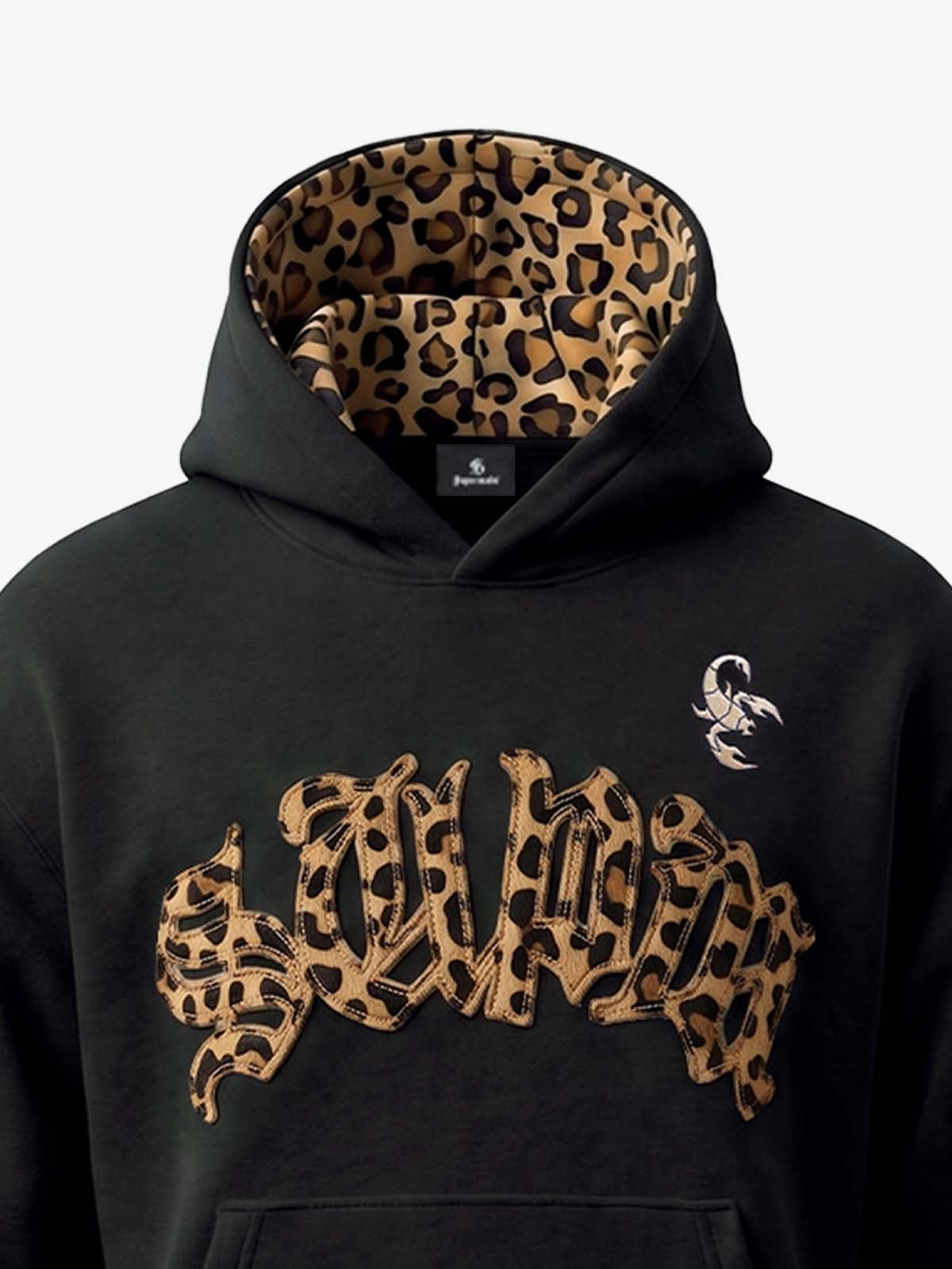 Leopard Patchwork Hoodie & Trousers Set