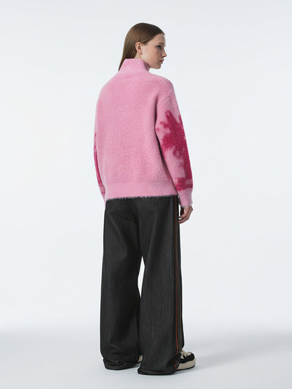 Street Subculture Angel Jacquard Cardigan Sweater 
