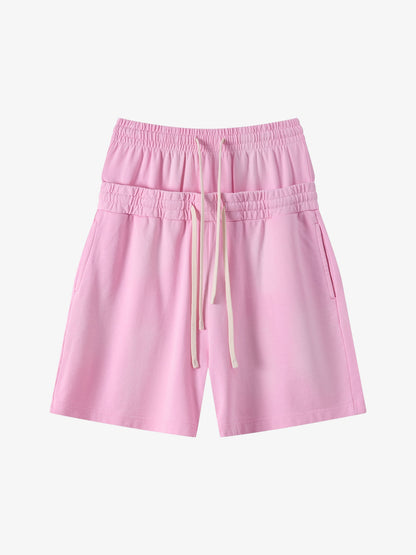 Women’s High-Waisted Summer Shorts – Cotton Blend Elastic Waist Casual Fit
