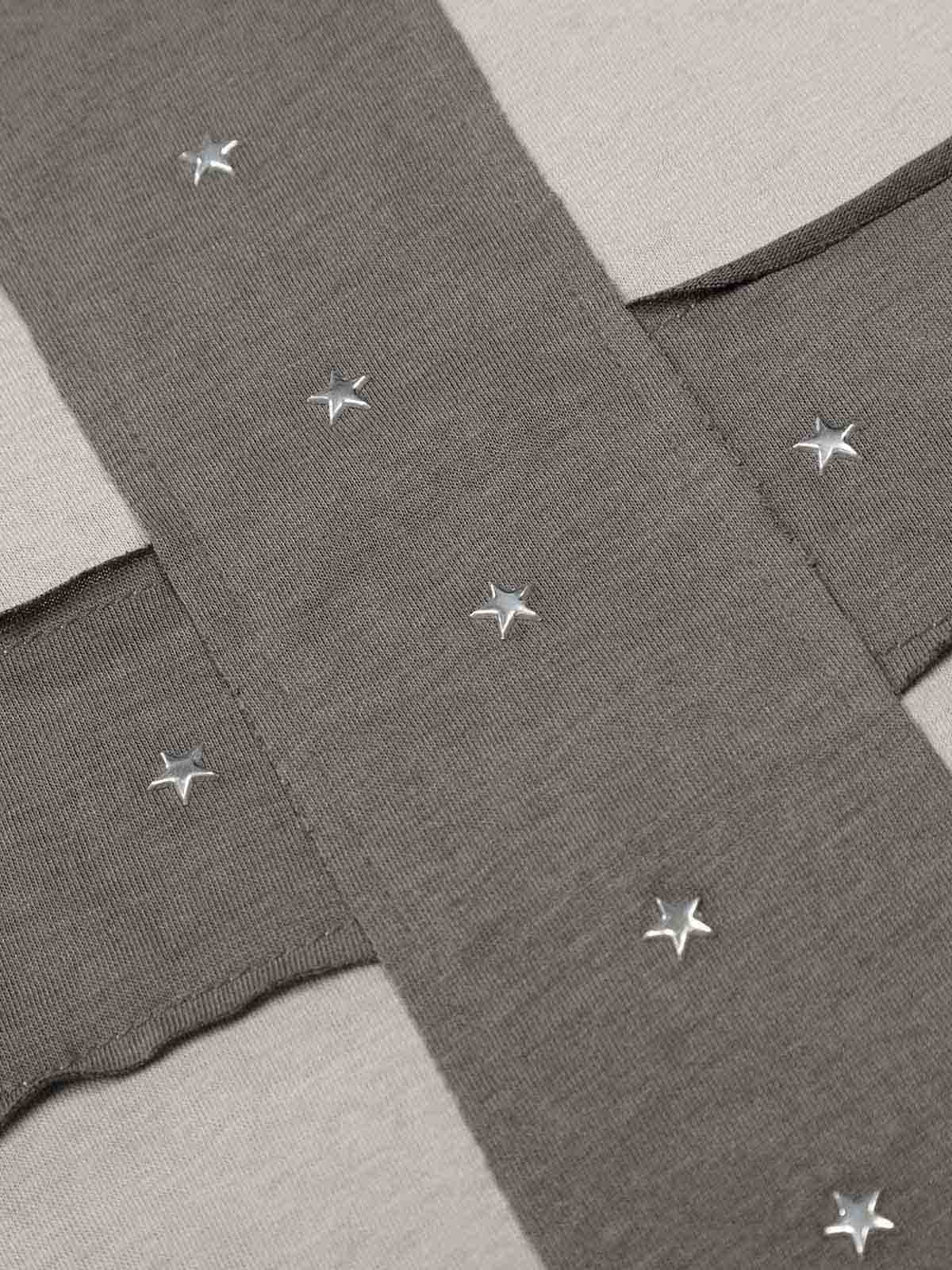 Cross Applique Off-Shoulder T-Shirt