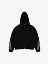 Striped Patchwork Boxy Fit Zip-Up Hoodie