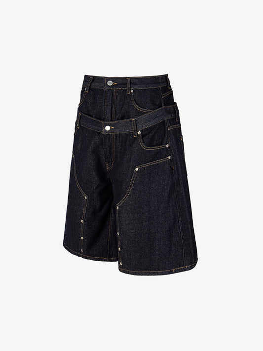 Raw Denim Oversized Shorts