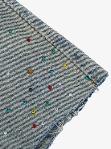 Rhinestone Embellished Denim Shorts