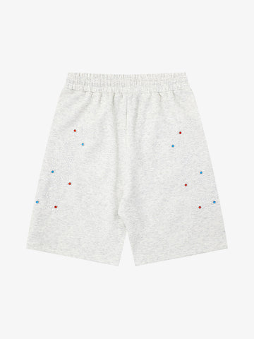 Rhinestone Graphic Knit Shorts 