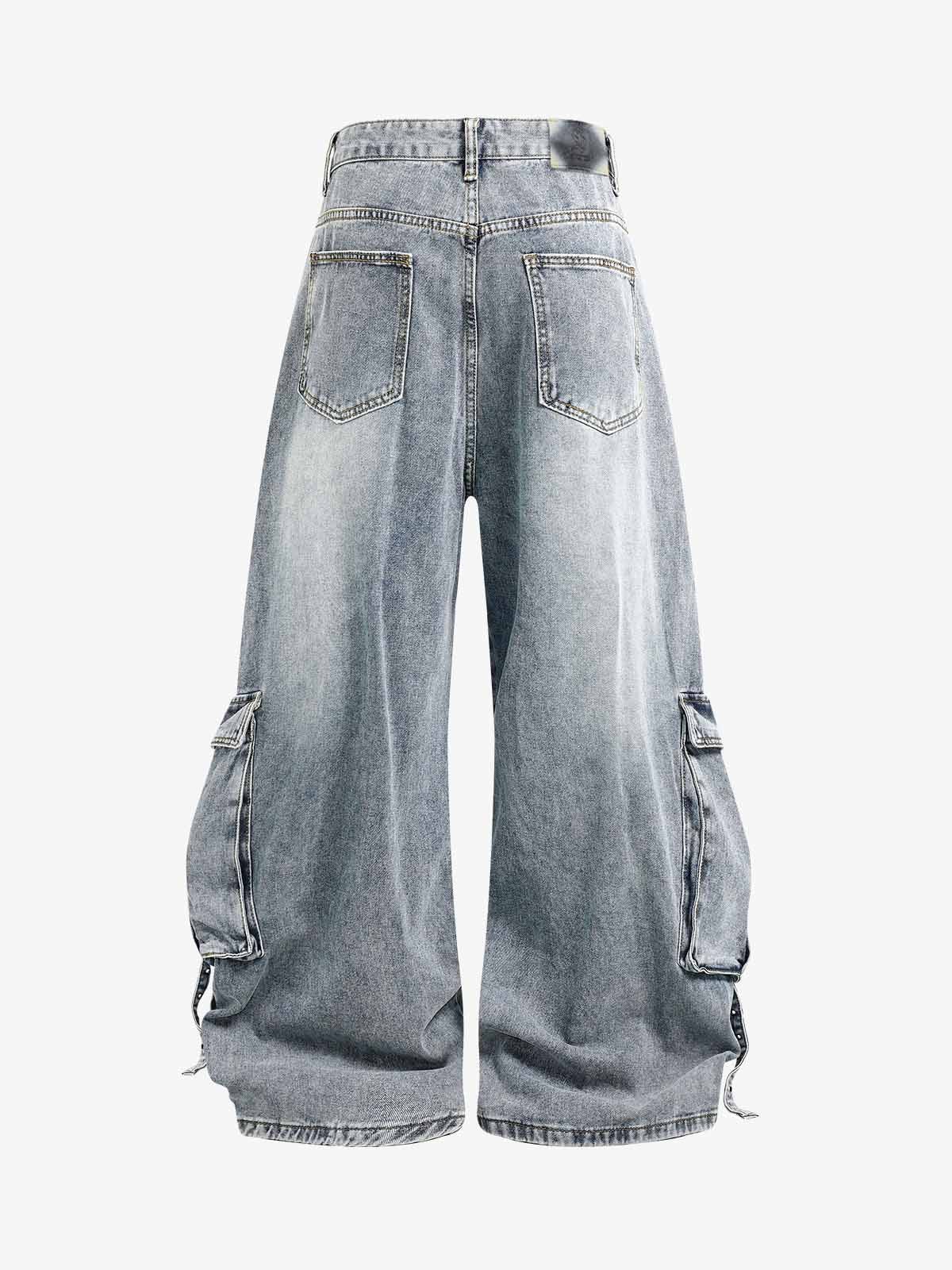 Deconstructed Multi-Pocket Cargo Jeans