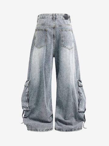 Deconstructed Multi-Pocket Cargo Jeans