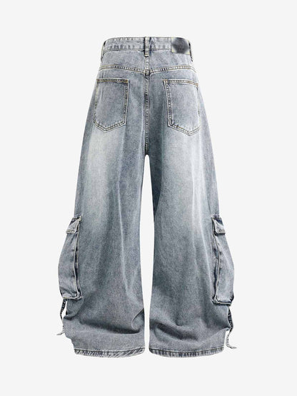 Deconstructed Multi-Pocket Cargo Jeans