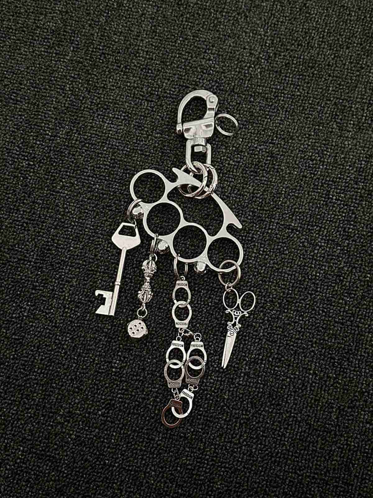 Knuckle Duster Multi-Charm Keychain