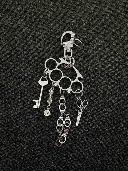 Knuckle Duster Multi-Charm Keychain