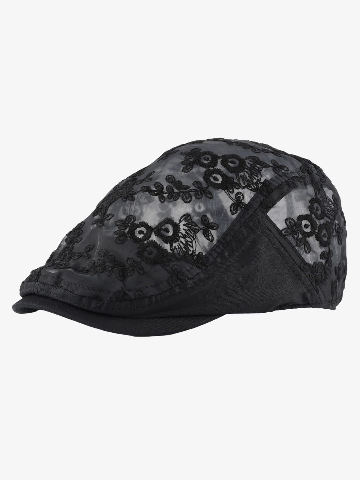 Embroidered Mesh Beret