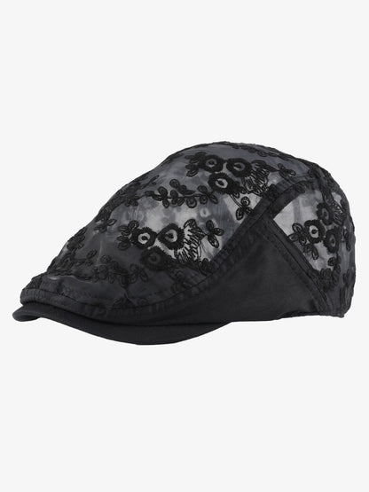 Embroidered Mesh Beret