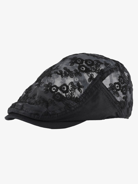 Embroidered Mesh Beret