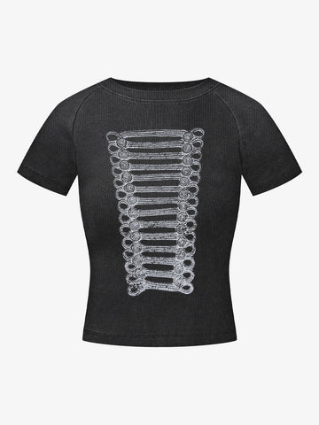 Ribbed Knit Top – Stretch Cotton Blend Fitted Essential
