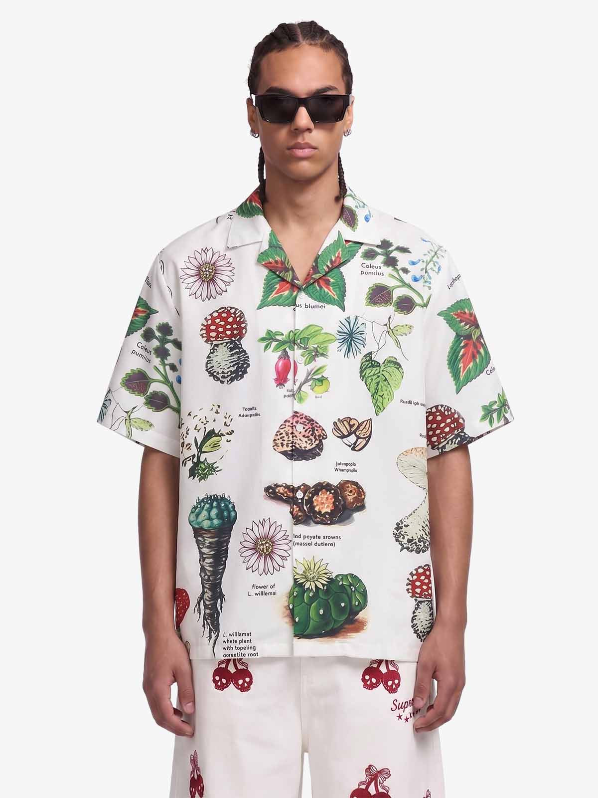 Vintage Succulent Botanical Print Shirt