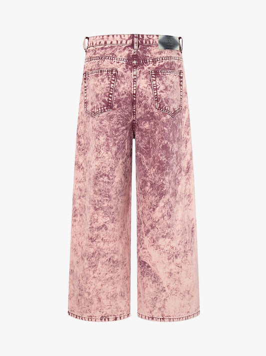 Purple Tie-Dye Finish Acid Wash Jeans 