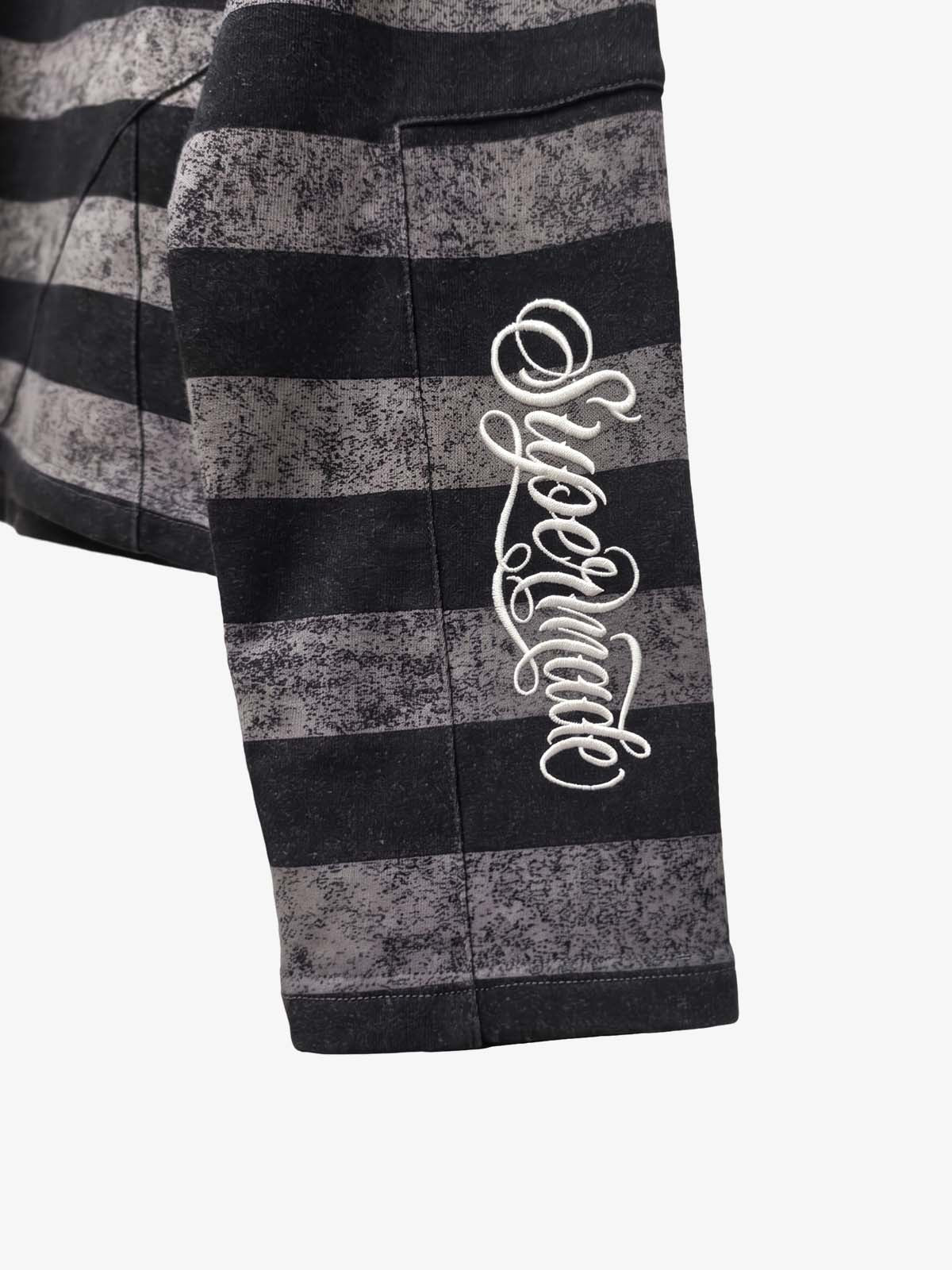 Striped Embroidered Oversized Long Sleeve Tee