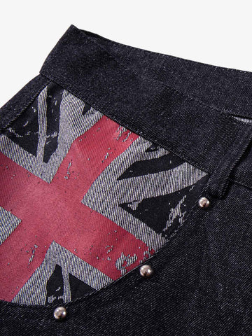 Graphic Pocket Straight-Leg Jeans