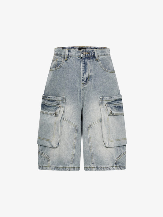 Cargo Multi-Pocket Denim Jorts